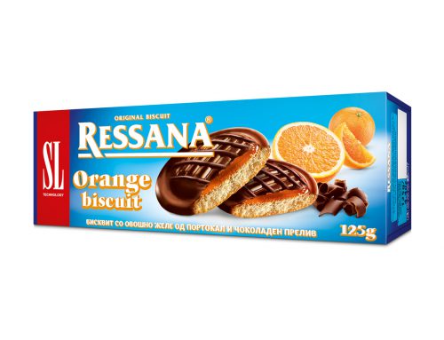 Resana biscuit with orange jelly and chocolate sauce 125g