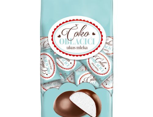 Чоко Облачиња – пенест производ со вкус на млеко прелиен со чоколадо 360Г