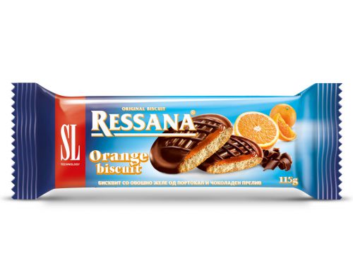 RESSANA Soft biscuit with orange jelly and chocolate topping 115g