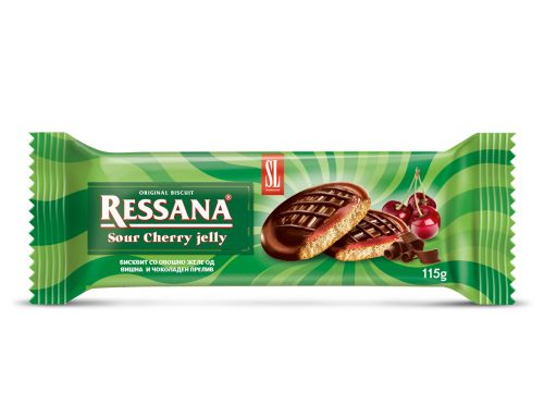 RESSANA Soft biscuit with sour cherry jelly and chocolate topping 115g