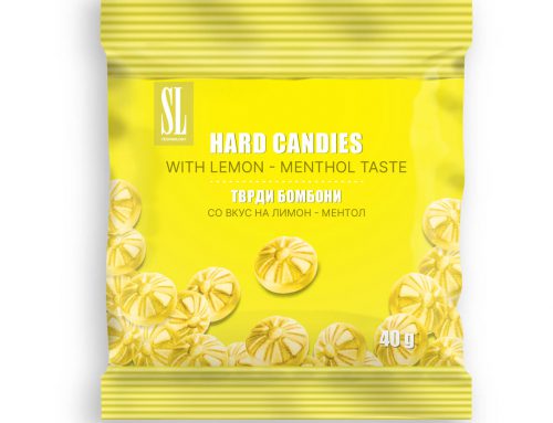 Hard lemon-flavored candies – menthol 40g